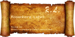 Rosenberg Lehel névjegykártya